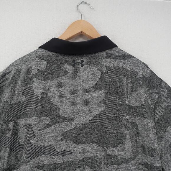 Under Armour Men's 2Xl  UA Playoff Camo Jacquard Polo Shirt Black Gray - Picture 10 of 10